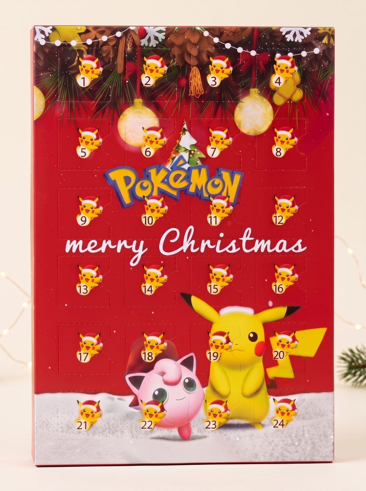 Pocket monster Christmas advent calendar with 24 numbered doors